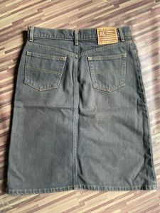Classic Grey Denim Skirt