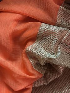 Embroidered Orange Saree