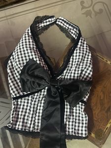 Chic Gingham Halter Top with Bow