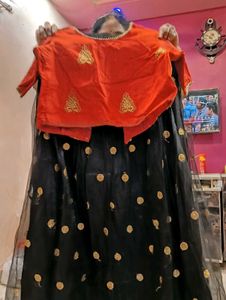 Red &amp; Black Lehenga Choli