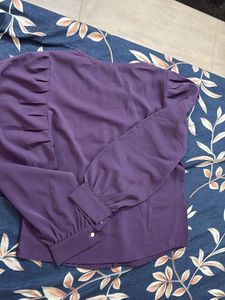 Elegant Purple Puff Sleeve Top😍
