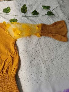 Mustard Floral Sleeve Top