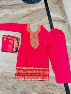 Vibrant Pink Embroidered Kurta Set