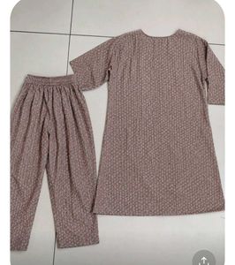 stiched plazo suit light pink shade