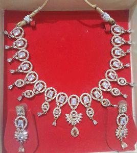 Exquisite CZ Necklace and Earring Set