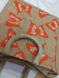 Cute Butterfly Jute Tote Bag