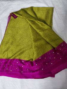 Beautiful Green &amp; Pink Saree