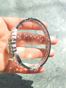 Emerald &amp; Diamond Bangle Bracelet