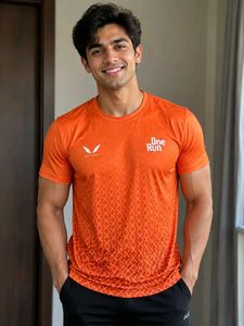 Men's Orange Graphic T-Shirt