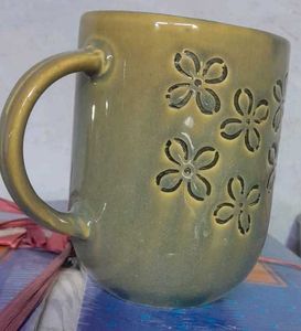 Embossed Floral Ceramic Mug