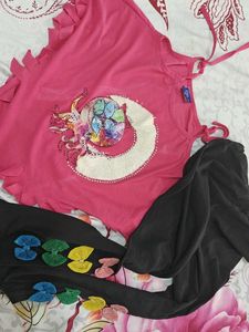 Cute Colorblock Long Sleeve Top nd pant coordset