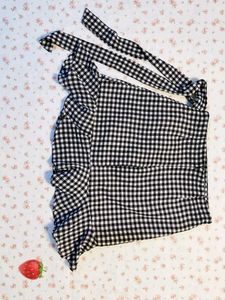 Gingham doll ruffle skirt 🌸