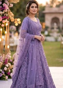 Stunning Purple Embroidered Lehenga Choli