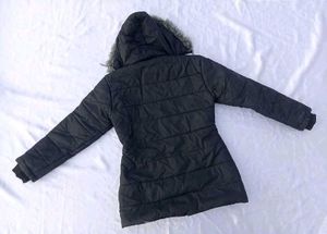 Quilted Winter Coat with fur Hood