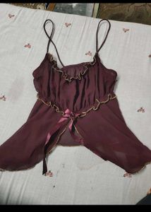 Sheer chatpata top with Gold Trim