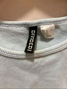 H&amp;M Light Blue Ribbed Tank Top