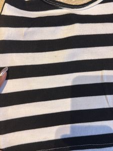 Black &amp; White Striped Halter Top