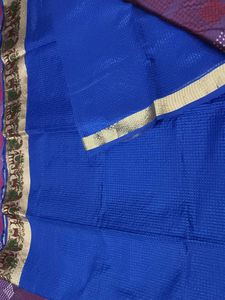 Vibrant Blue Chanderi Silk Saree with Blouse