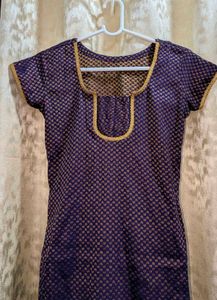 Purple Gold Brocade Ethnic Kurta