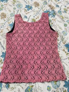 Chic Pink Lace Sleeveless Top