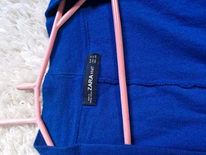 zara Blue Open Front Cardigan