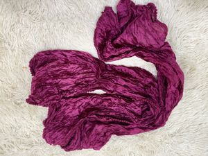 Elegant Plum Crushed Silk Dupatta