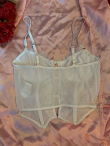 White Lace Corset Bra