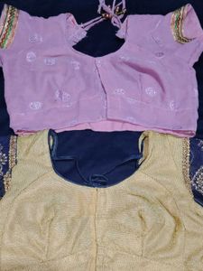 Ethnic Blouse Set - Pink & Gold