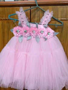 Pink Floral Tulle Dress