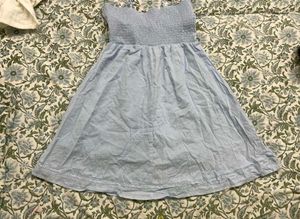 Light Blue Lace Trim Dress