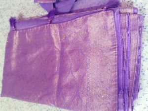 Elegant Purple Saree with Golden Weave