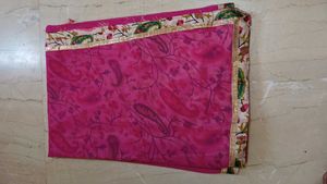 Vibrant Pink Floral Print Saree