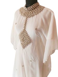 Elegant White Embellished Kaftan