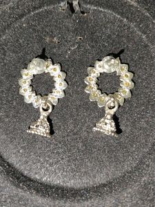 Dazzling Silver Jhumka Earrings
