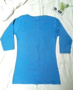 Bright Blue 3/4 Sleeve Top