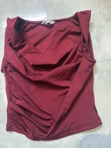 Stylish Maroon Drape Top