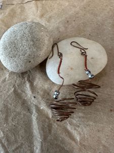Unique Copper Wire Swirl Earrings