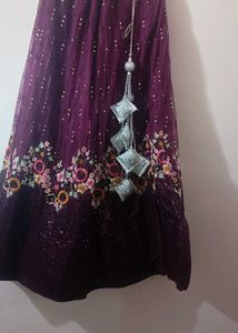 Purple Sequin Lehenga