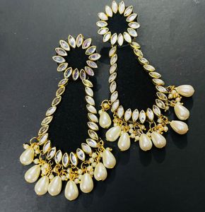 Fancy Party Wear Fabric Earrings