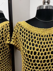 Mustard Crochet Cover Up Dress