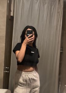 Black Cropped T-Shirt