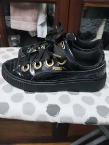 Puma Black Patent Platform Sneakers