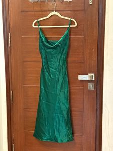 Emerald Green Satin Slip Dress