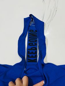 Blue Racerback Tank Top &amp; Black Sports Bra