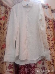 Men's Textured White Casual Shirt