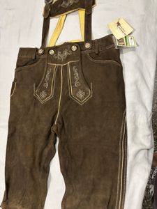 Men's Brown Lederhosen with Suspenders