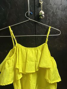 Vibrant Yellow Cold Shoulder Top
