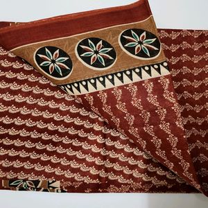 🆕️ Brown Cotton Saree