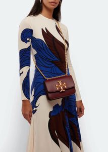 Tory Burch Burgundy Leather Kira Small Bag- Maroon