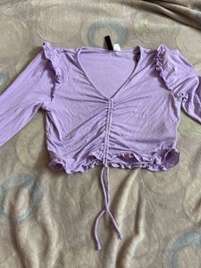 Lilac Ruffle Detail Top